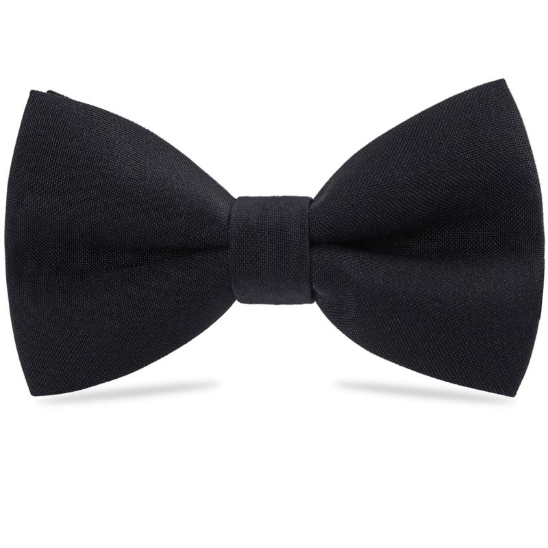 WELROG Classic Pre-Tied Bow Tie for Children & Adults Solid Color Adjustable Bowtieï¼ˆBlackï¼‰ - Image 1